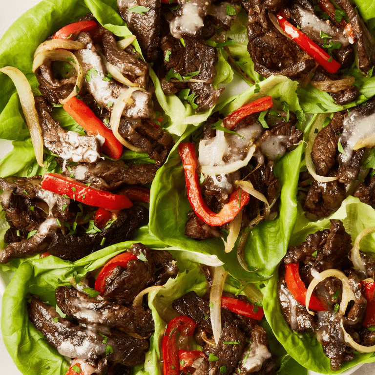Philly Cheesesteak Lettuce Wraps